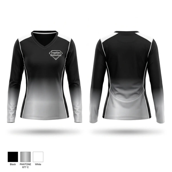 Womens Long Sleeve Vneck Shirt, TROPHIES UNLIMITED, Ice Hockey, Teamtime, Team time, sublimation, custom sports apparel, team uniforms, spirit wear, spiritwear, sports uniforms, custom shirts, team store, custom team store, fundraiser sports, apparel fundraiser