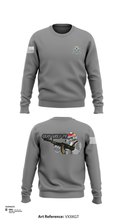 Gray Wolf  Crew Neck Sweatshirt - 2