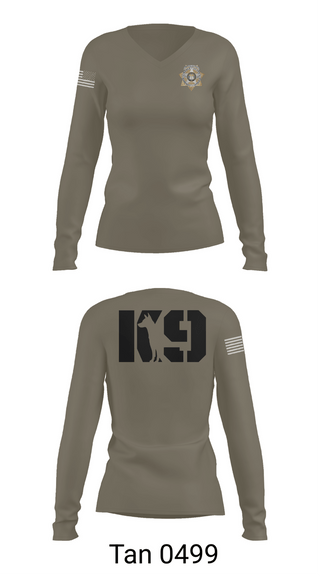 Womens Long Sleeve Vneck Shirt, Weber County Sheriff's Office, Police, Teamtime, Team time, sublimation, custom sports apparel, team uniforms, spirit wear, spiritwear, sports uniforms, custom shirts, team store, custom team store, fundraiser sports, apparel fundraiser