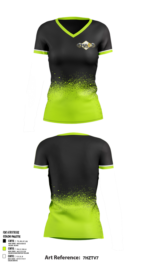 Womens Short Sleeve Vneck Shirt, Chaos, Softball, Teamtime, Team time, sublimation, custom sports apparel, team uniforms, spirit wear, spiritwear, sports uniforms, custom shirts, team store, custom team store, fundraiser sports, apparel fundraiser