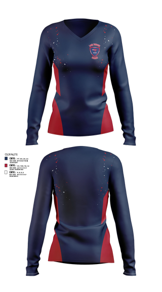 Womens Long Sleeve Vneck Shirt, Benjamin O. Davis High School Soccer, Women's Soccer, Teamtime, Team time, sublimation, custom sports apparel, team uniforms, spirit wear, spiritwear, sports uniforms, custom shirts, team store, custom team store, fundraiser sports, apparel fundraiser
