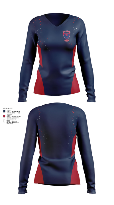 Benjamin O. Davis High School Soccer Women's Long Sleeve V-neck Shirt - 3