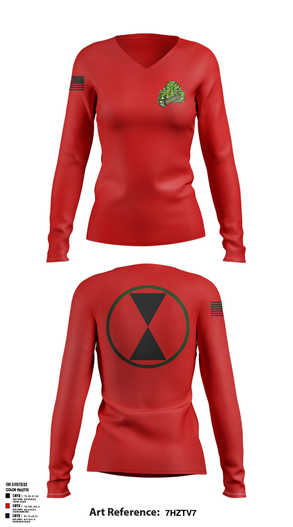 Womens Long Sleeve Vneck Shirt, 2-17 FA Filthy 1st, Army, Teamtime, Team time, sublimation, custom sports apparel, team uniforms, spirit wear, spiritwear, sports uniforms, custom shirts, team store, custom team store, fundraiser sports, apparel fundraiser