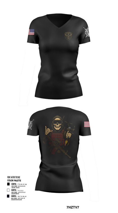 D Co. UAS Platoon 19451527 Women's Short Sleeve V-neck Shirt - 102