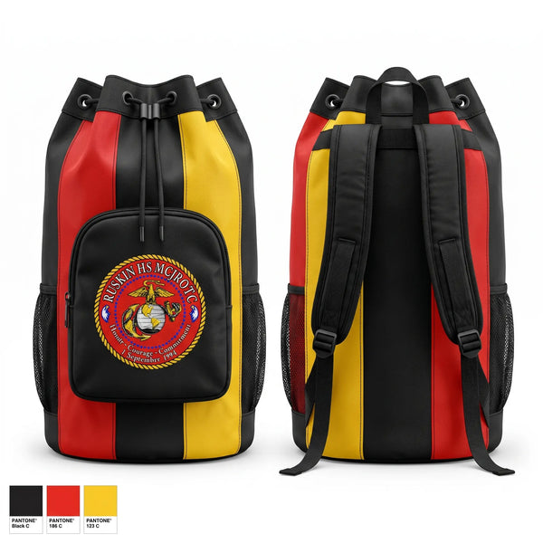 Gear Bag, Ruskin Highschool MCJROTC drill team, Marines, Teamtime, Team time, sublimation, custom sports apparel, team uniforms, spirit wear, spiritwear, sports uniforms, custom shirts, team store, custom team store, fundraiser sports, apparel fundraiser