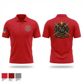 Short Sleeve Performance Polo, Lucas Volunteer Fire Department, Fire Department, Teamtime, Team time, sublimation, custom sports apparel, team uniforms, spirit wear, spiritwear, sports uniforms, custom shirts, team store, custom team store, fundraiser sports, apparel fundraiser