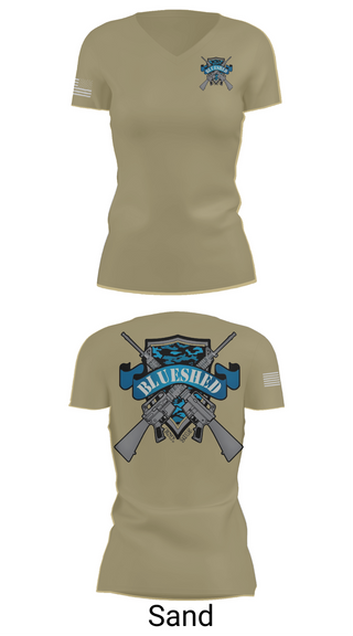 Womens Short Sleeve Vneck Shirt, Blueshed Gun Shop, , Teamtime, Team time, sublimation, custom sports apparel, team uniforms, spirit wear, spiritwear, sports uniforms, custom shirts, team store, custom team store, fundraiser sports, apparel fundraiser