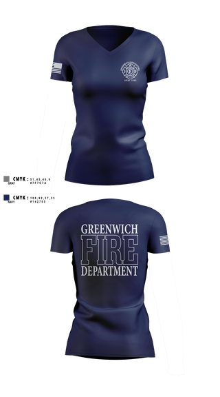 Womens Short Sleeve Vneck Shirt, Greenwich Fire Local 1042, Fire Department, Teamtime, Team time, sublimation, custom sports apparel, team uniforms, spirit wear, spiritwear, sports uniforms, custom shirts, team store, custom team store, fundraiser sports, apparel fundraiser