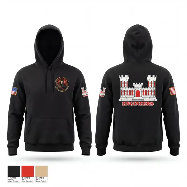 Hoodie, 333rd Engineer Detachment, Army, Teamtime, Team time, sublimation, custom sports apparel, team uniforms, spirit wear, spiritwear, sports uniforms, custom shirts, team store, custom team store, fundraiser sports, apparel fundraiser
