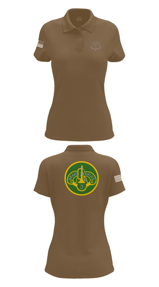 Womens Short Sleeve Performance Polo, 3d Cavalry Regiment, Army, Teamtime, Team time, sublimation, custom sports apparel, team uniforms, spirit wear, spiritwear, sports uniforms, custom shirts, team store, custom team store, fundraiser sports, apparel fundraiser