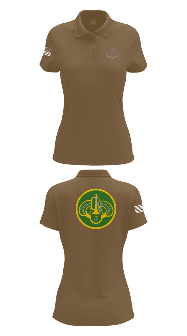 Womens Short Sleeve Performance Polo, 3d Cavalry Regiment, Army, Teamtime, Team time, sublimation, custom sports apparel, team uniforms, spirit wear, spiritwear, sports uniforms, custom shirts, team store, custom team store, fundraiser sports, apparel fundraiser