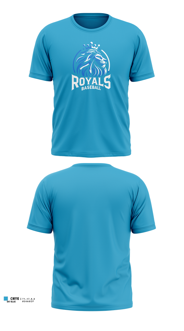Short Sleeve Performance Shirt, Royals, Baseball, Teamtime, Team time, sublimation, custom sports apparel, team uniforms, spirit wear, spiritwear, sports uniforms, custom shirts, team store, custom team store, fundraiser sports, apparel fundraiser