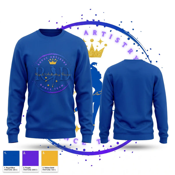 Crew Neck Sweatshirt, Royal Artistry Dance Team, Cheer, Teamtime, Team time, sublimation, custom sports apparel, team uniforms, spirit wear, spiritwear, sports uniforms, custom shirts, team store, custom team store, fundraiser sports, apparel fundraiser