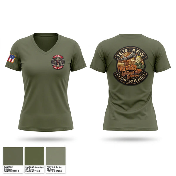 Womens Short Sleeve Vneck Shirt, 161 MDG Copperheads, Air Force, Teamtime, Team time, sublimation, custom sports apparel, team uniforms, spirit wear, spiritwear, sports uniforms, custom shirts, team store, custom team store, fundraiser sports, apparel fundraiser