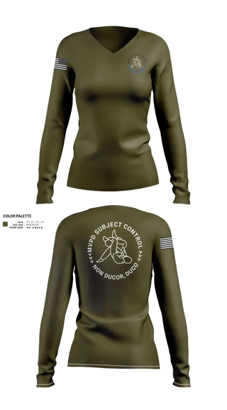 Womens Long Sleeve Vneck Shirt, MVPD Subject Control, , Teamtime, Team time, sublimation, custom sports apparel, team uniforms, spirit wear, spiritwear, sports uniforms, custom shirts, team store, custom team store, fundraiser sports, apparel fundraiser