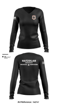 HATZOLAH EMS 34553730 Women's Long Sleeve V-neck Shirt - 1