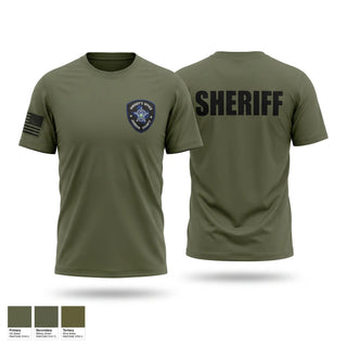 Old School Cotton Feel Shirt, Johnson County Sheriff office Texas, Police, Teamtime, Team time, sublimation, custom sports apparel, team uniforms, spirit wear, spiritwear, sports uniforms, custom shirts, team store, custom team store, fundraiser sports, apparel fundraiser