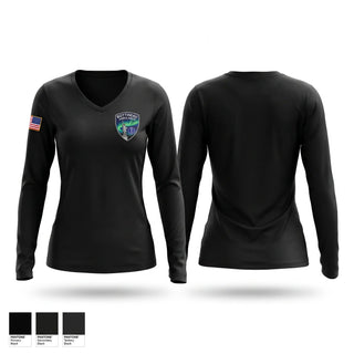 Womens Long Sleeve Vneck Shirt, Bottineau Ambulance District, EMS/EMT, Teamtime, Team time, sublimation, custom sports apparel, team uniforms, spirit wear, spiritwear, sports uniforms, custom shirts, team store, custom team store, fundraiser sports, apparel fundraiser