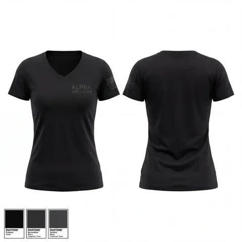 Womens Short Sleeve Vneck Shirt, Alpha Archers, Army, Teamtime, Team time, sublimation, custom sports apparel, team uniforms, spirit wear, spiritwear, sports uniforms, custom shirts, team store, custom team store, fundraiser sports, apparel fundraiser