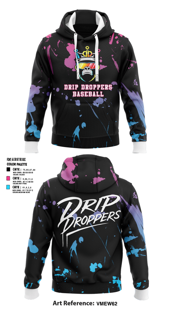 Hoodie, Drip Droppers, Baseball, Teamtime, Team time, sublimation, custom sports apparel, team uniforms, spirit wear, spiritwear, sports uniforms, custom shirts, team store, custom team store, fundraiser sports, apparel fundraiser
