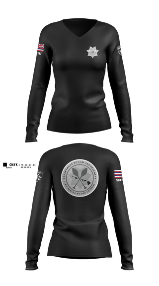 Womens Long Sleeve Vneck Shirt, Hawai’i Department of Law Enforcement- Sheriff Division, Police, Teamtime, Team time, sublimation, custom sports apparel, team uniforms, spirit wear, spiritwear, sports uniforms, custom shirts, team store, custom team store, fundraiser sports, apparel fundraiser