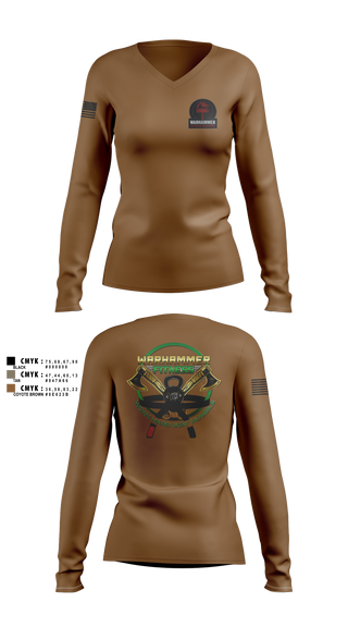 Womens Long Sleeve Vneck Shirt, Warhammer Fitness, , Teamtime, Team time, sublimation, custom sports apparel, team uniforms, spirit wear, spiritwear, sports uniforms, custom shirts, team store, custom team store, fundraiser sports, apparel fundraiser
