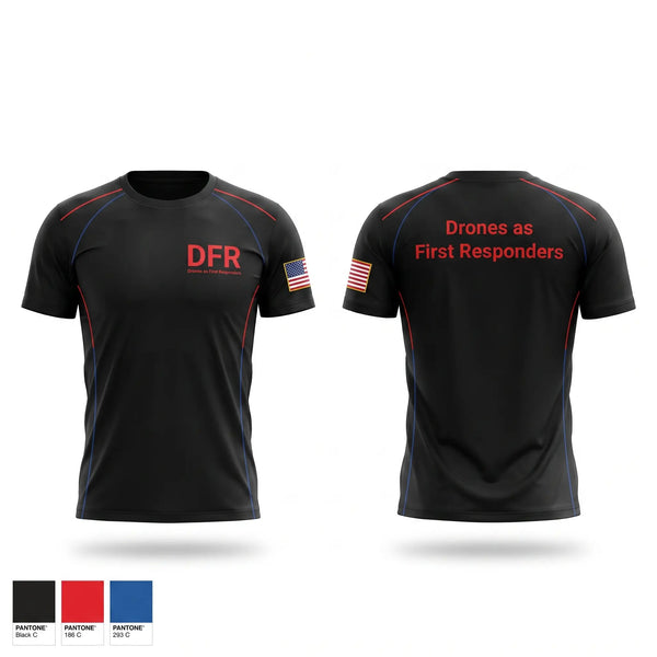 Short Sleeve Performance Shirt, Drones as First Responders, Police, Teamtime, Team time, sublimation, custom sports apparel, team uniforms, spirit wear, spiritwear, sports uniforms, custom shirts, team store, custom team store, fundraiser sports, apparel fundraiser