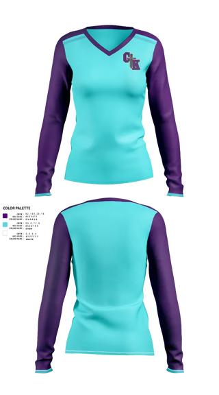 Womens Long Sleeve Vneck Shirt, Columbia Knights Football, , Teamtime, Team time, sublimation, custom sports apparel, team uniforms, spirit wear, spiritwear, sports uniforms, custom shirts, team store, custom team store, fundraiser sports, apparel fundraiser