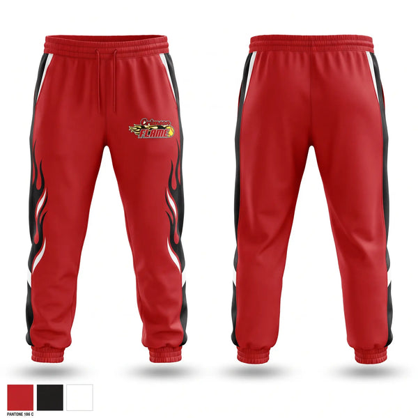 Sweatpants, Crimson Flames, Softball, Teamtime, Team time, sublimation, custom sports apparel, team uniforms, spirit wear, spiritwear, sports uniforms, custom shirts, team store, custom team store, fundraiser sports, apparel fundraiser