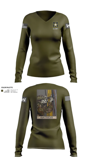 Womens Long Sleeve Vneck Shirt, 378th ECC, , Teamtime, Team time, sublimation, custom sports apparel, team uniforms, spirit wear, spiritwear, sports uniforms, custom shirts, team store, custom team store, fundraiser sports, apparel fundraiser