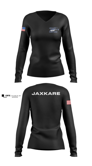 Womens Long Sleeve Vneck Shirt, JaxCare, EMS/EMT, Teamtime, Team time, sublimation, custom sports apparel, team uniforms, spirit wear, spiritwear, sports uniforms, custom shirts, team store, custom team store, fundraiser sports, apparel fundraiser