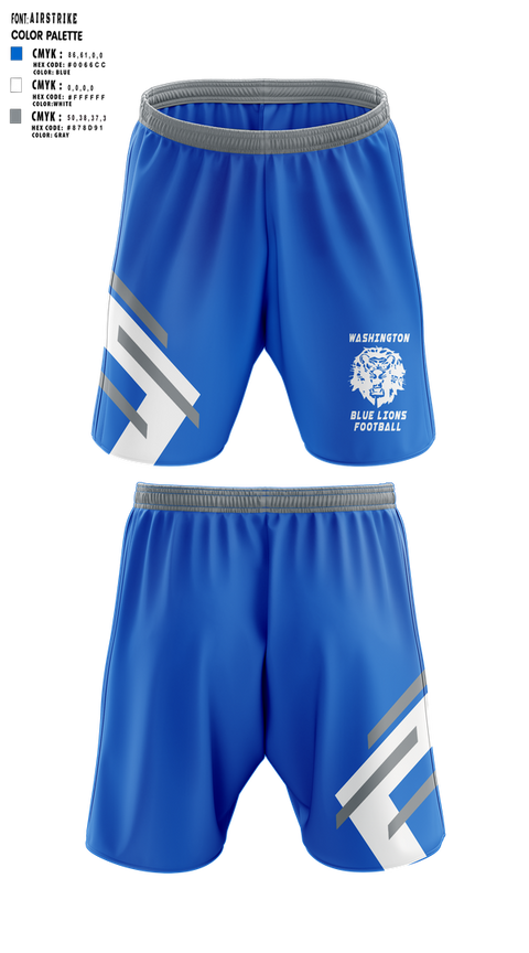 Athletic Shorts With Pockets, Washington Blue Lions Football, , Teamtime, Team time, sublimation, custom sports apparel, team uniforms, spirit wear, spiritwear, sports uniforms, custom shirts, team store, custom team store, fundraiser sports, apparel fundraiser