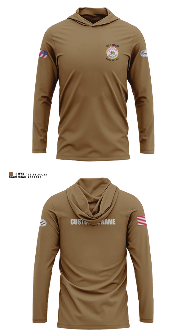 Long Sleeve hooded sunshirt, NRMD KB 105.3, Navy, Teamtime, Team time, sublimation, custom sports apparel, team uniforms, spirit wear, spiritwear, sports uniforms, custom shirts, team store, custom team store, fundraiser sports, apparel fundraiser