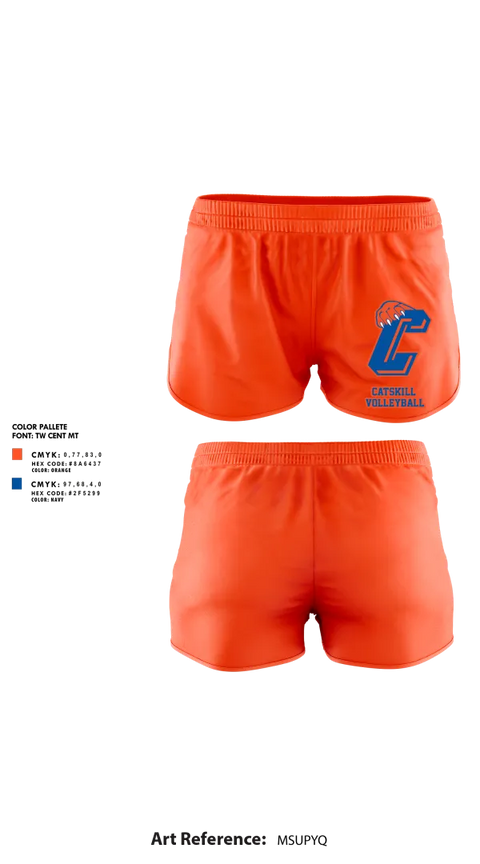 Womens Shorts, Catskill Volleyball, Women's Volleyball, Teamtime, Team time, sublimation, custom sports apparel, team uniforms, spirit wear, spiritwear, sports uniforms, custom shirts, team store, custom team store, fundraiser sports, apparel fundraiser