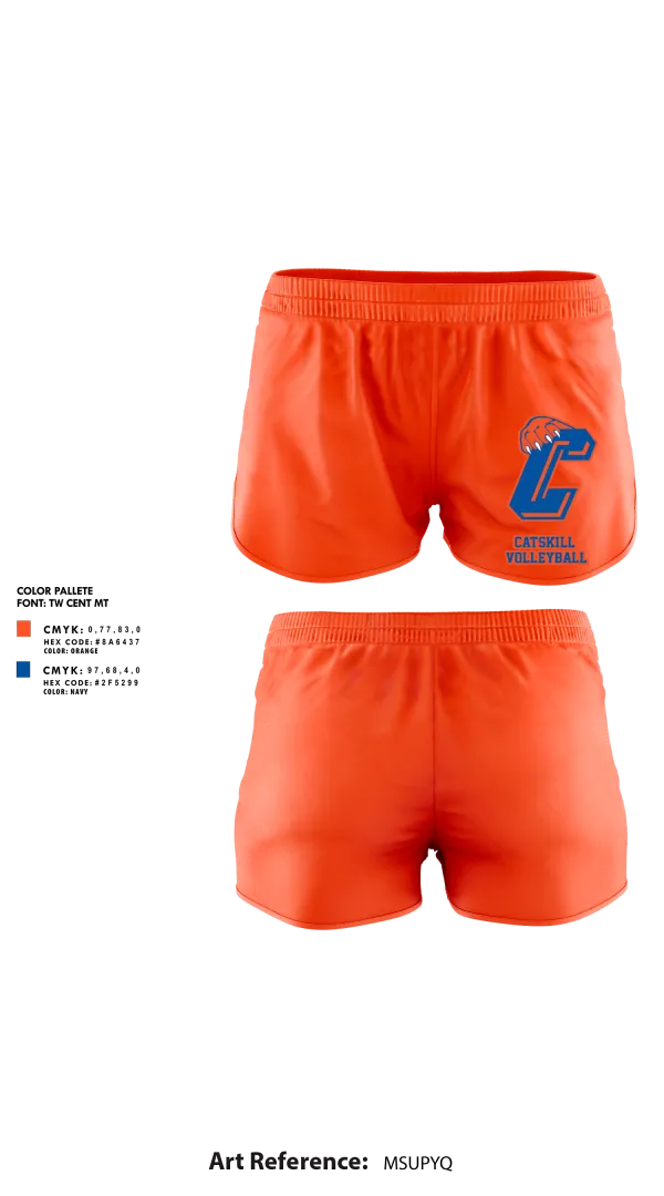 Womens Shorts, Catskill Volleyball, Women's Volleyball, Teamtime, Team time, sublimation, custom sports apparel, team uniforms, spirit wear, spiritwear, sports uniforms, custom shirts, team store, custom team store, fundraiser sports, apparel fundraiser