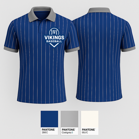 Short Sleeve Performance Polo, Vikings, Baseball, Teamtime, Team time, sublimation, custom sports apparel, team uniforms, spirit wear, spiritwear, sports uniforms, custom shirts, team store, custom team store, fundraiser sports, apparel fundraiser