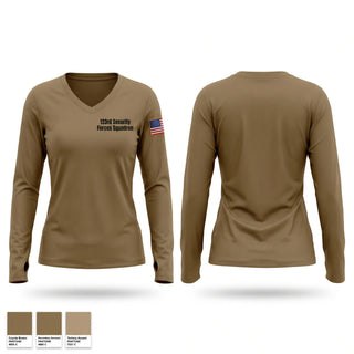 Womens Long Sleeve Vneck Shirt, 123rd Security Forces Squadron, Air Force, Teamtime, Team time, sublimation, custom sports apparel, team uniforms, spirit wear, spiritwear, sports uniforms, custom shirts, team store, custom team store, fundraiser sports, apparel fundraiser