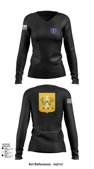 Womens Long Sleeve Vneck Shirt, 54th Troop Command, , Teamtime, Team time, sublimation, custom sports apparel, team uniforms, spirit wear, spiritwear, sports uniforms, custom shirts, team store, custom team store, fundraiser sports, apparel fundraiser