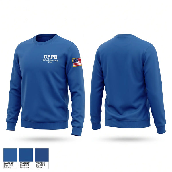 Crew Neck Sweatshirt, GPPD School Resource Unit, Police, Teamtime, Team time, sublimation, custom sports apparel, team uniforms, spirit wear, spiritwear, sports uniforms, custom shirts, team store, custom team store, fundraiser sports, apparel fundraiser