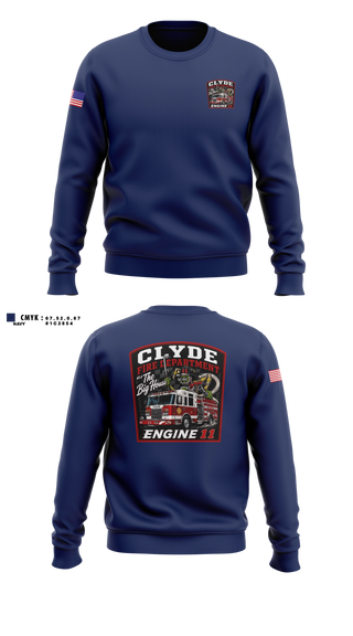 Crew Neck Sweatshirt, Clyde fire department, Fire Department, Teamtime, Team time, sublimation, custom sports apparel, team uniforms, spirit wear, spiritwear, sports uniforms, custom shirts, team store, custom team store, fundraiser sports, apparel fundraiser
