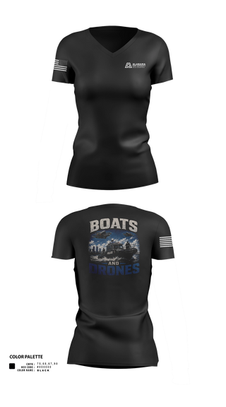 Womens Short Sleeve Vneck Shirt, Alabama Port Authority Police, Police, Teamtime, Team time, sublimation, custom sports apparel, team uniforms, spirit wear, spiritwear, sports uniforms, custom shirts, team store, custom team store, fundraiser sports, apparel fundraiser