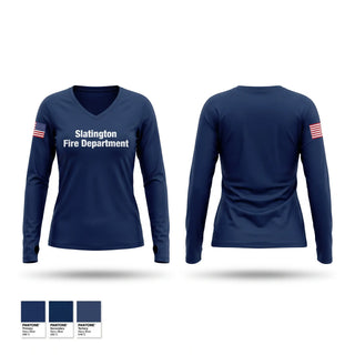 Womens Long Sleeve Vneck Shirt, Slatington Fire Department, Fire Department, Teamtime, Team time, sublimation, custom sports apparel, team uniforms, spirit wear, spiritwear, sports uniforms, custom shirts, team store, custom team store, fundraiser sports, apparel fundraiser
