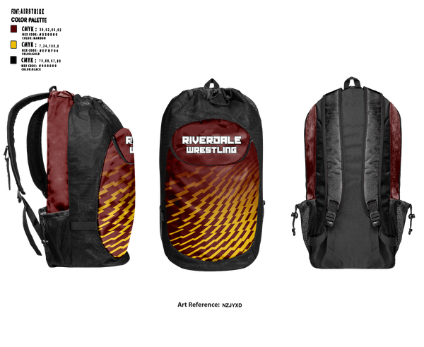 Gear Bag, Riverdale Wrestling Club, Wrestling, Teamtime, Team time, sublimation, custom sports apparel, team uniforms, spirit wear, spiritwear, sports uniforms, custom shirts, team store, custom team store, fundraiser sports, apparel fundraiser