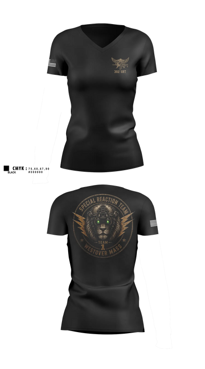 382 SRT 54292803 Women's Short Sleeve V-neck Shirt - 101