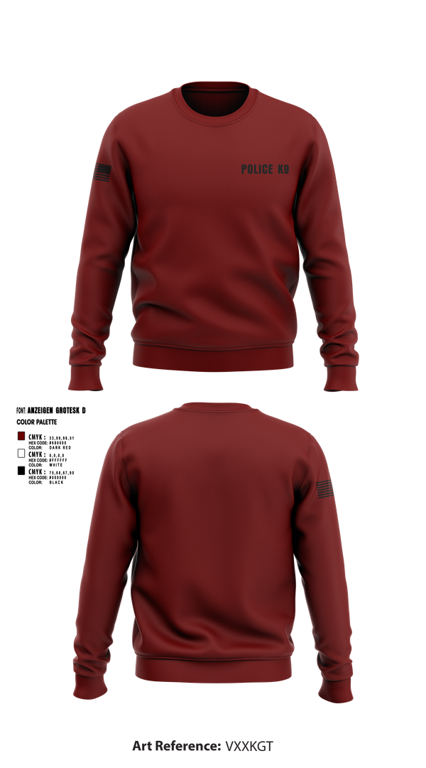 Crew Neck Sweatshirt, POLICE K9, , Teamtime, Team time, sublimation, custom sports apparel, team uniforms, spirit wear, spiritwear, sports uniforms, custom shirts, team store, custom team store, fundraiser sports, apparel fundraiser