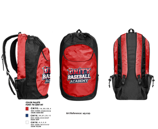 Gear Bag, Unity Baseball Academy, Baseball, Teamtime, Team time, sublimation, custom sports apparel, team uniforms, spirit wear, spiritwear, sports uniforms, custom shirts, team store, custom team store, fundraiser sports, apparel fundraiser
