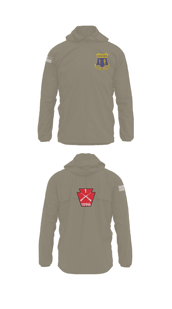 Windbreaker, A co 1/109, National Guard, Teamtime, Team time, sublimation, custom sports apparel, team uniforms, spirit wear, spiritwear, sports uniforms, custom shirts, team store, custom team store, fundraiser sports, apparel fundraiser