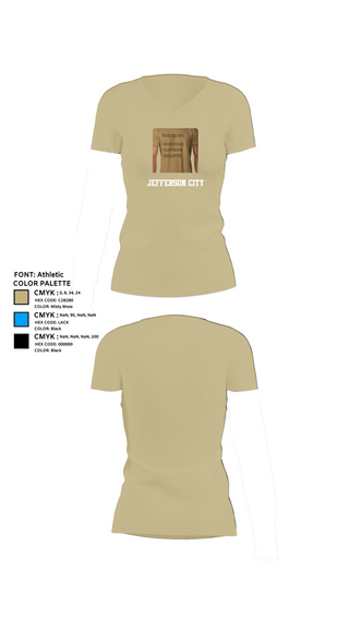 Womens Short Sleeve Vneck Shirt, Jefferson City, , Teamtime, Team time, sublimation, custom sports apparel, team uniforms, spirit wear, spiritwear, sports uniforms, custom shirts, team store, custom team store, fundraiser sports, apparel fundraiser
