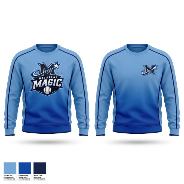 Crew Neck Sweatshirt, Michiana Magic, Baseball, Teamtime, Team time, sublimation, custom sports apparel, team uniforms, spirit wear, spiritwear, sports uniforms, custom shirts, team store, custom team store, fundraiser sports, apparel fundraiser