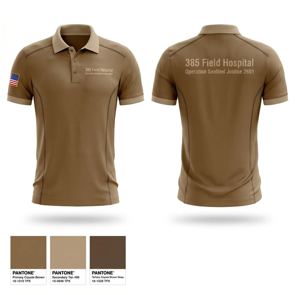Short Sleeve Performance Polo, 385 Field Hospital, Army, Teamtime, Team time, sublimation, custom sports apparel, team uniforms, spirit wear, spiritwear, sports uniforms, custom shirts, team store, custom team store, fundraiser sports, apparel fundraiser